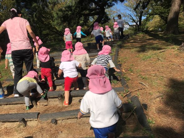 目の前の山王公園で自然を満喫して過ごします。